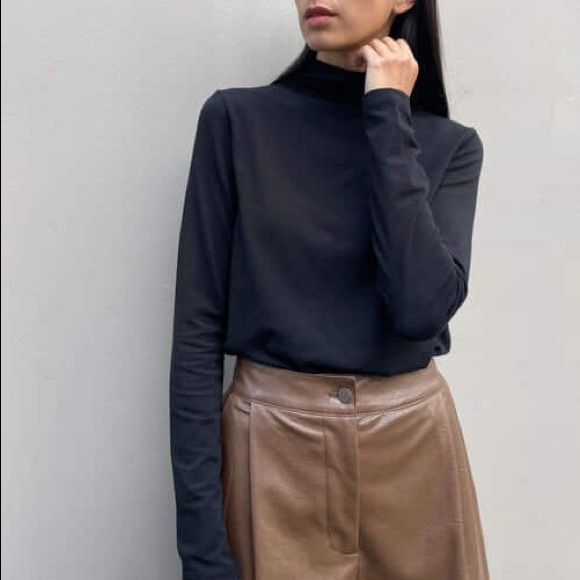 OAK + FORT Tops - Oak+Fort black mockneck longsleeve (XS)